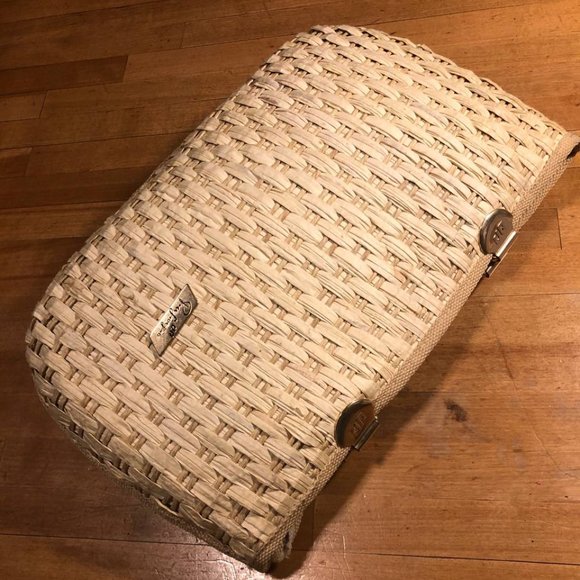 Vintage Italian PIER GIORGIO Straw Purse  Handbag with Melamine Hands, Mirror - Picture 3 of 16